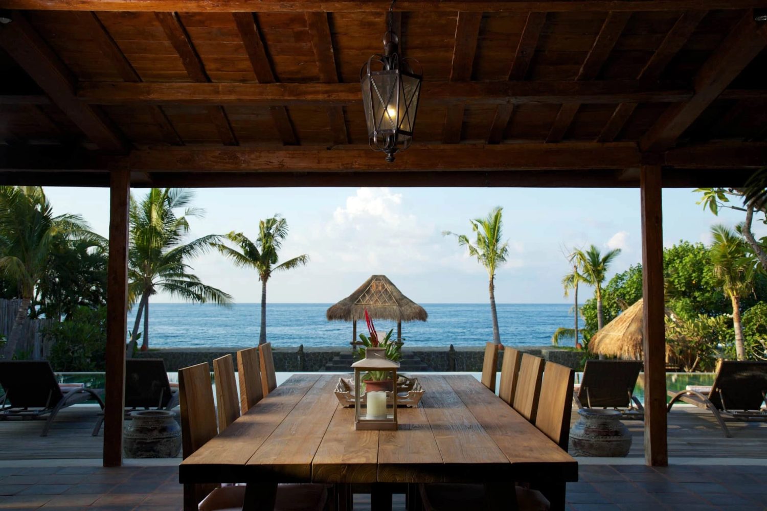 Tranquil Bali yoga holidays at a seaside resort with mountain views.